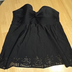 Merona Black Strapless Ruched Empire-Waist Swim